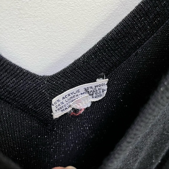 Vintage Wool Blend Black Metallic Dress - Picture 9 of 11